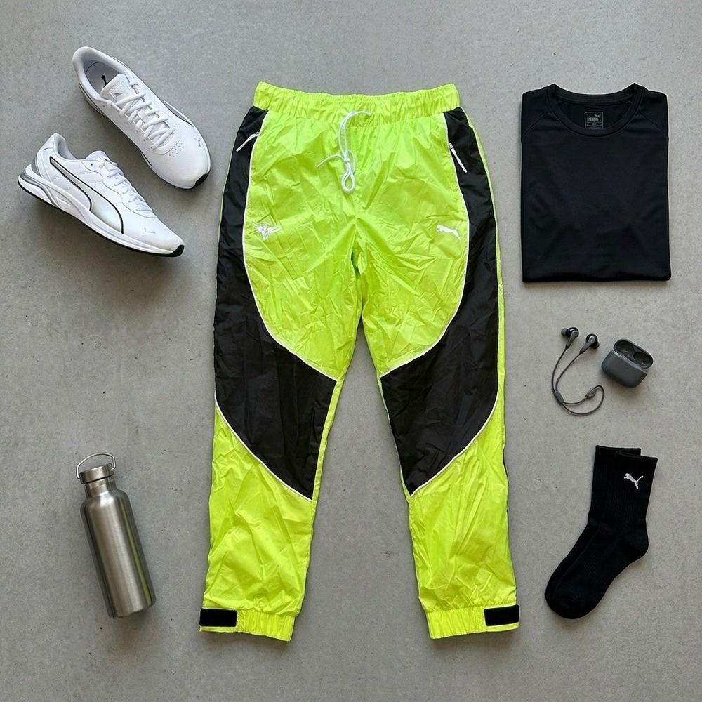 PUMA Melo Woven Dime Pant LaMelo Ball Sharp Green Black Men's Size Medium NWT
